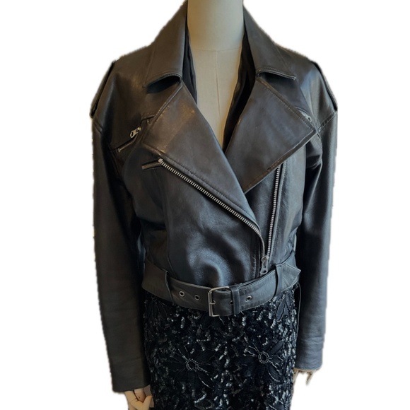 ACNE lambskin moto jacket size 40 PRISTINE - Picture 1 of 11